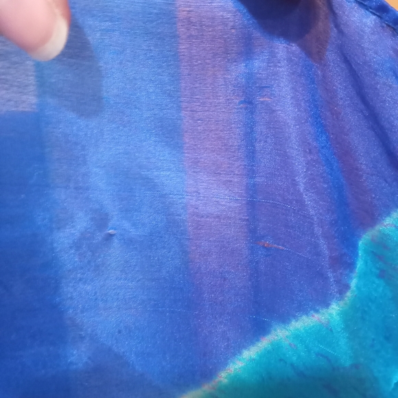 Uzma 100% silk scarf colorful - Picture 3 of 4